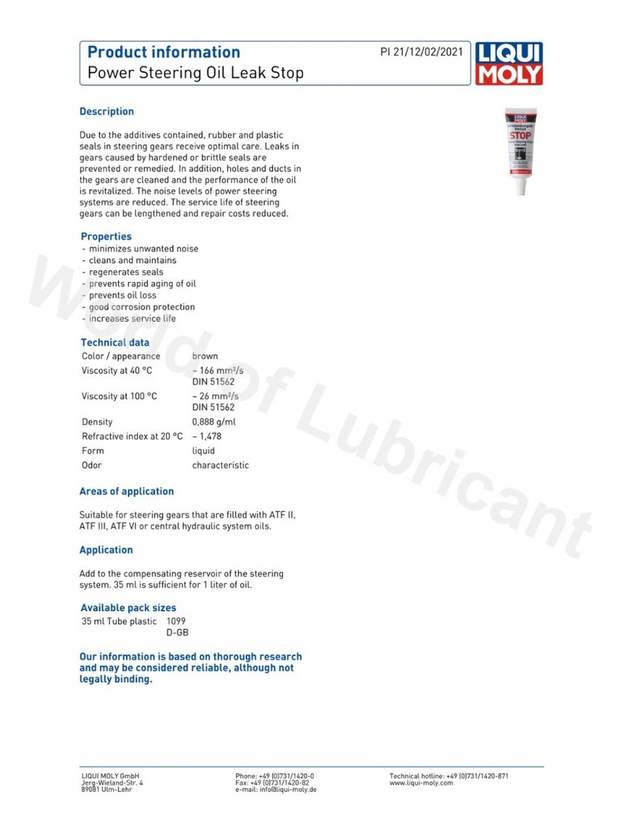 Tapa Fugas Direccion Hidraulica Liqui Moly - Imagen 4
