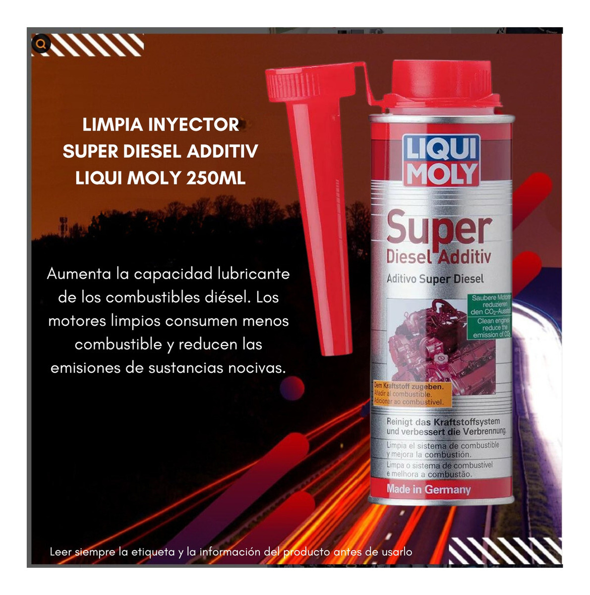 Limpia Inyectores Super Diesel Additiv Liqui Moly 250ml Limpiador De Inyectores - Imagen 4