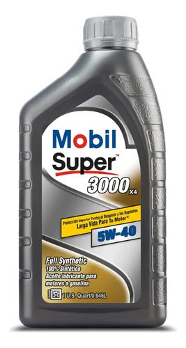Aceite Mobil Super 3000 X4 5w40 Sintético 1 Cuarto 1 Aceite Mobil Super 3000 X4 5w40 Sintético 1 Cuarto