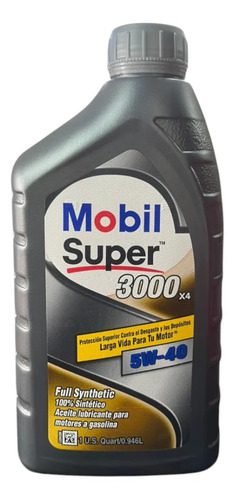 Aceite Mobil Super 3000 X4 5w40 Sintético 1 Cuarto 4 Aceite Mobil Super 3000 X4 5w40 Sintético 1 Cuarto - Imagen 4